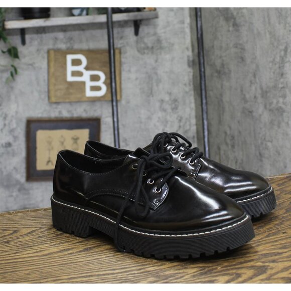 a new day Shoes - A New Day Womens Lace Up Platform Oxford Loafers Black 11M